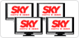 SKY em até 04 aparelhos de TV.<br />É Sky para a família toda. SKY quatro pontos